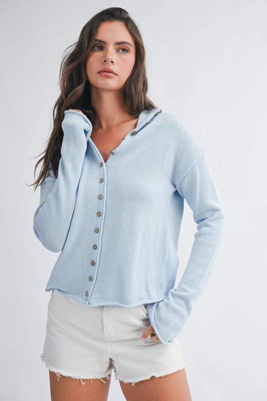 Sky Button Knit Cardigan