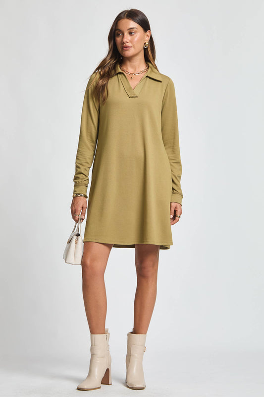French Terry Olive Dress