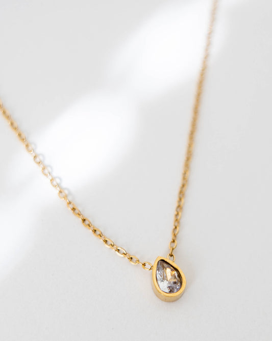 DRIFT Gold Small Teardrop Necklace