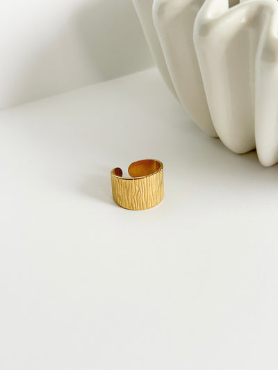 DRIFT Gold Textured Open Ring