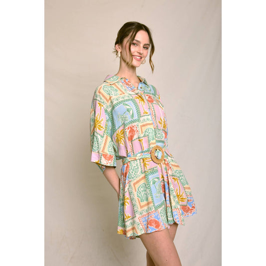 Ivy Paradise Belted Romper