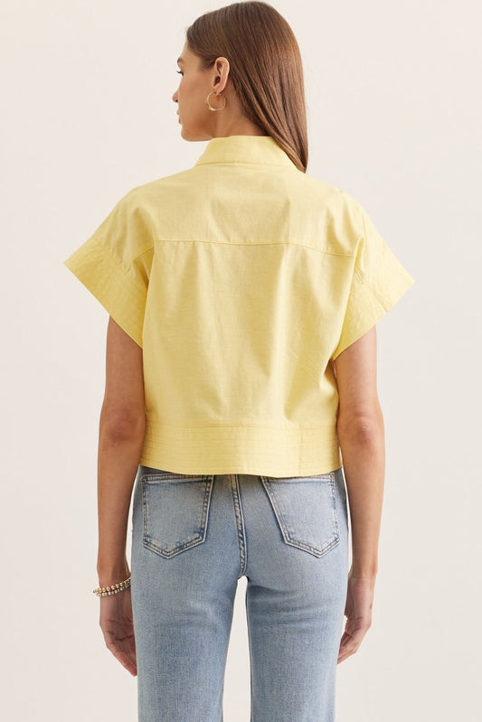 Placket Front Yellow Top