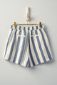 Briar Striped Linen Shorts: NAVY