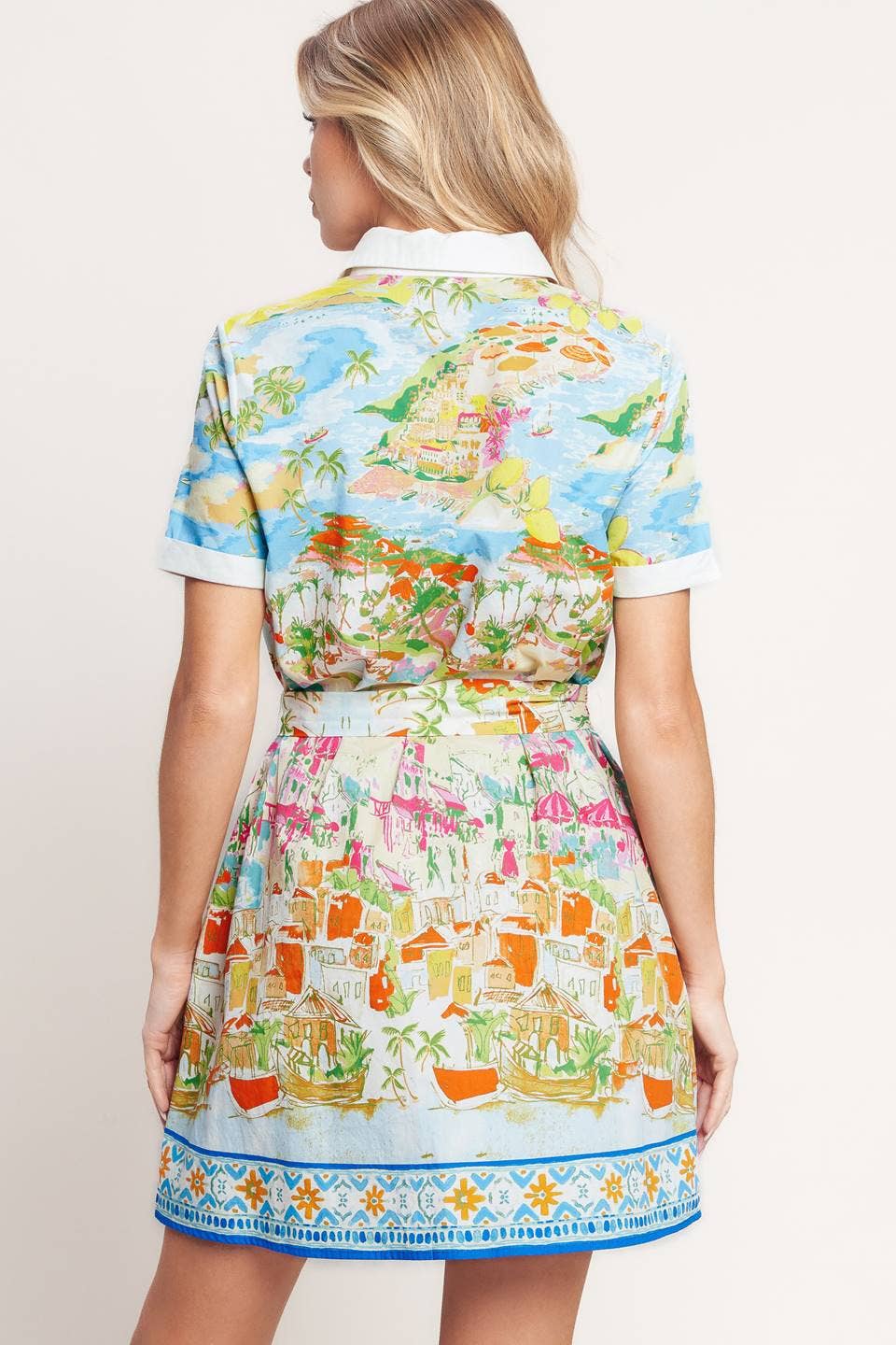 Printed Mini Dress - Coastal Style