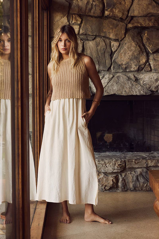 Latte Chunky Sweater Midi