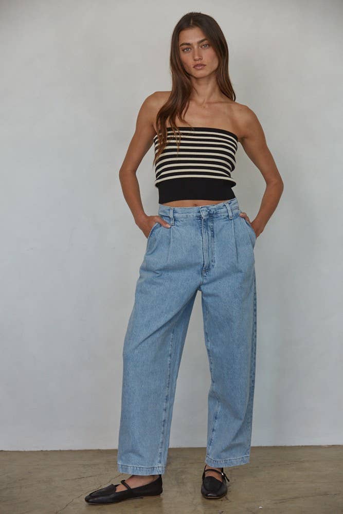 Staci Ribbed Sweater Tube Top