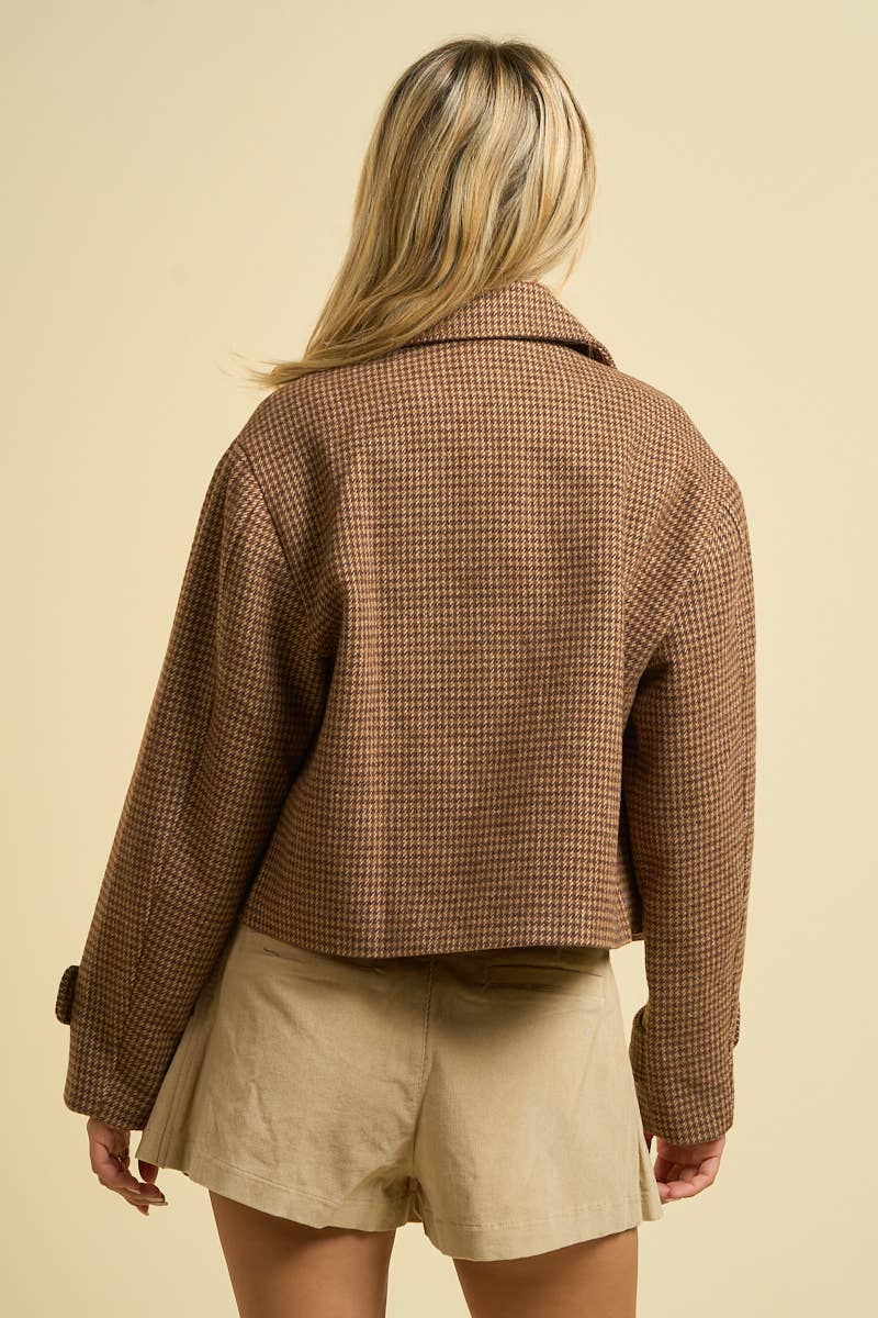 Houndstooth Cropped Jacket