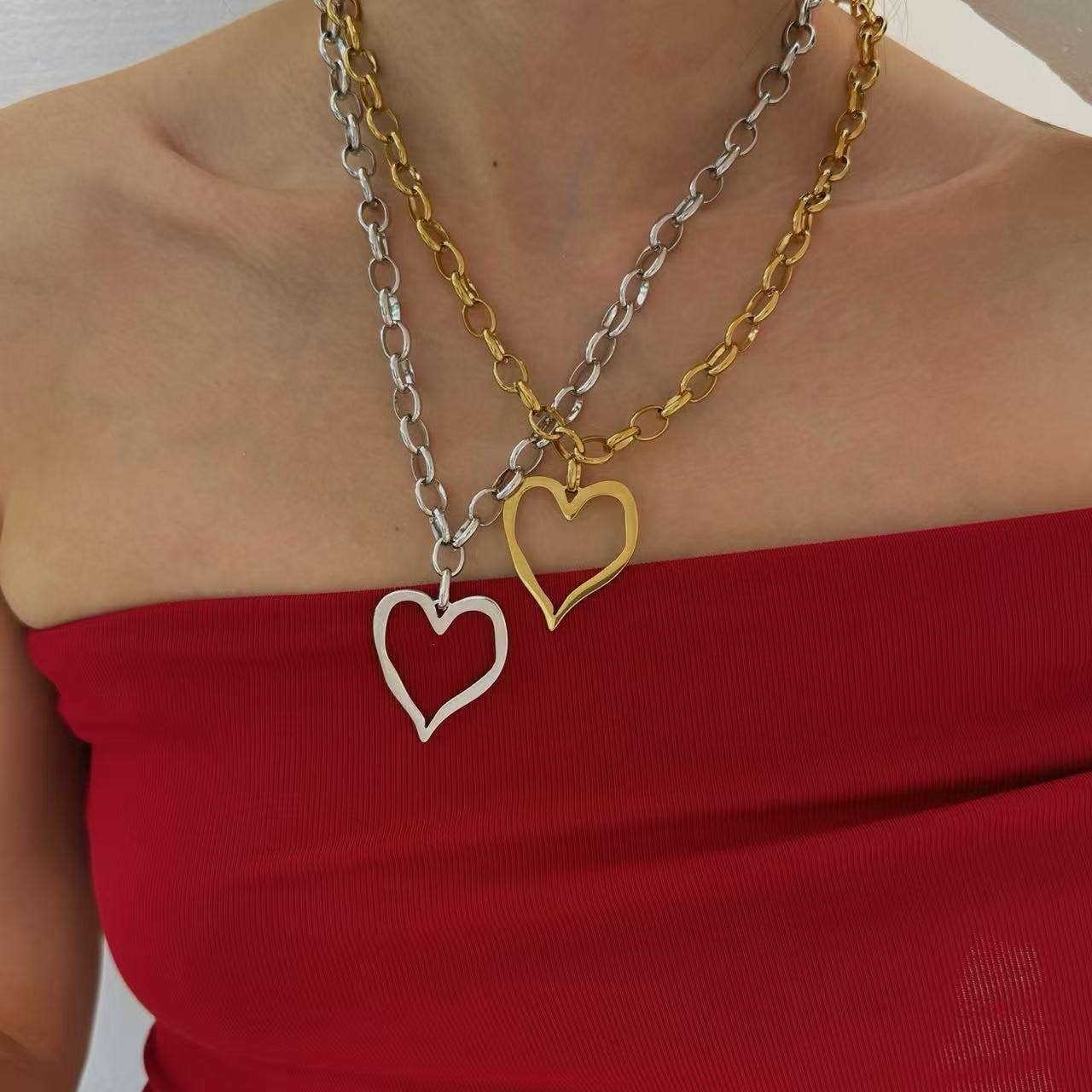 Sweetheart Tarnish Free Statement Necklace