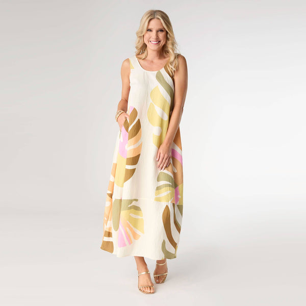 Nola Relaxed Tank Dress with Side Pockets: Mixed Sorbet