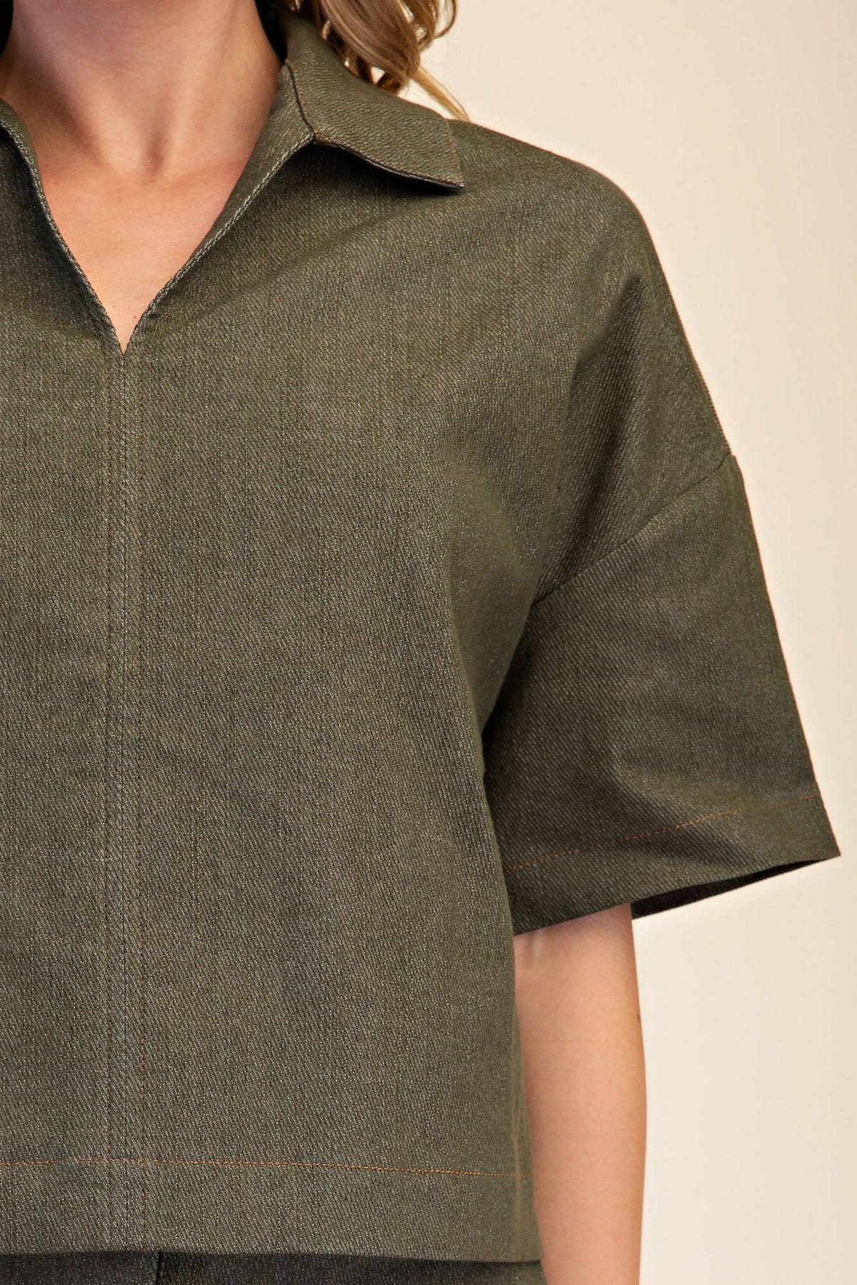 Olive Modern Top