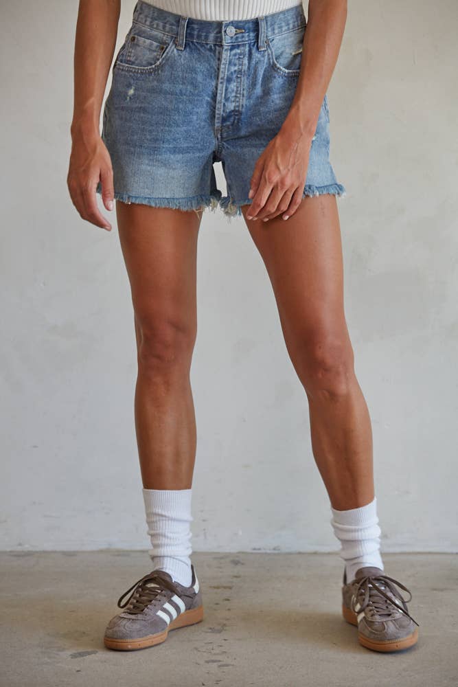 Denim Distressed Shorts