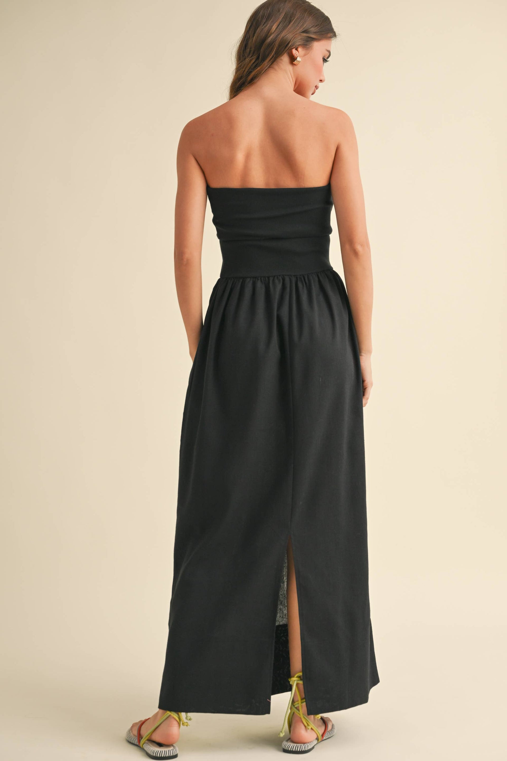 Linen Strapless Dress