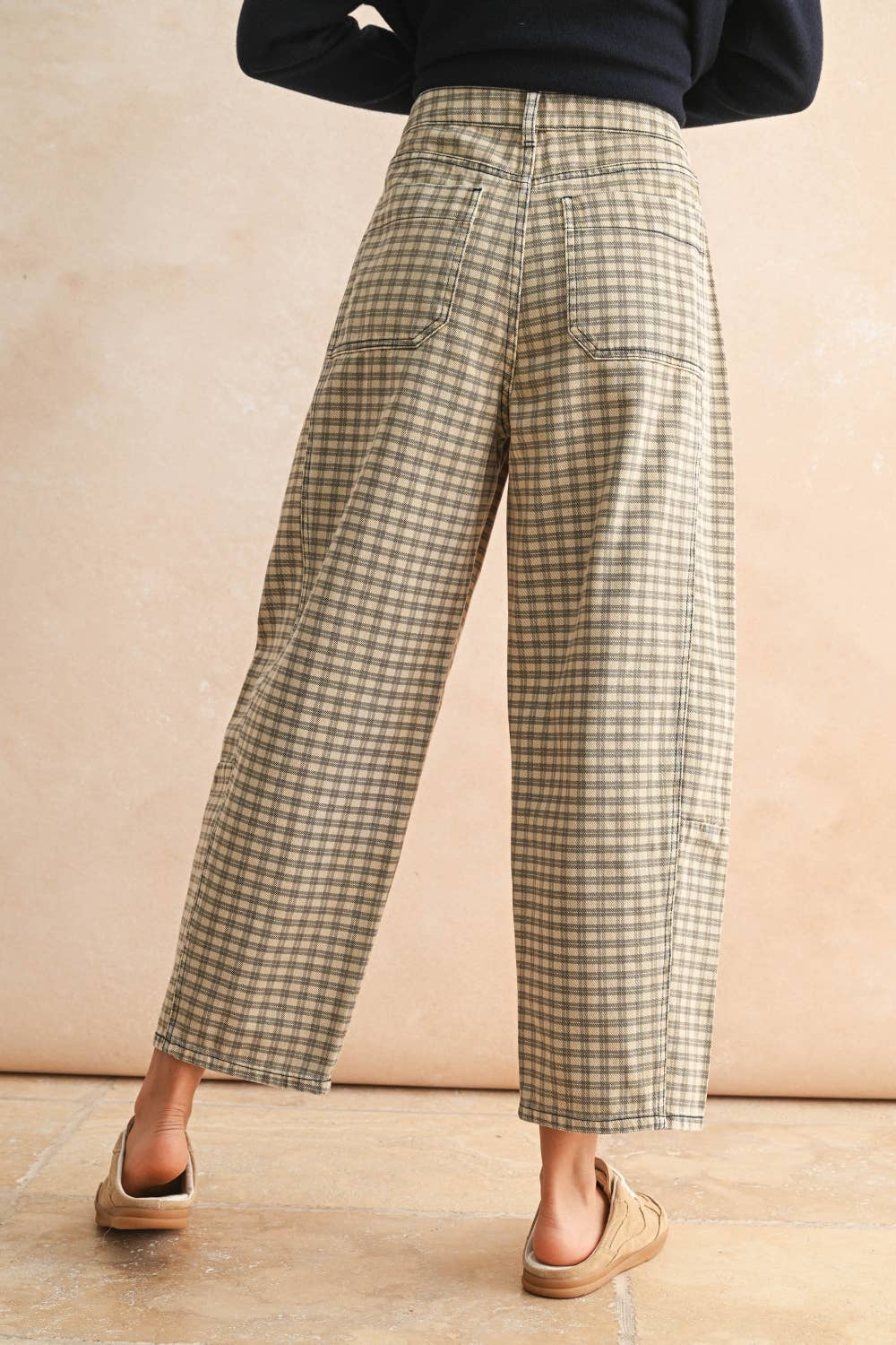Reid Checker Barrel Pants