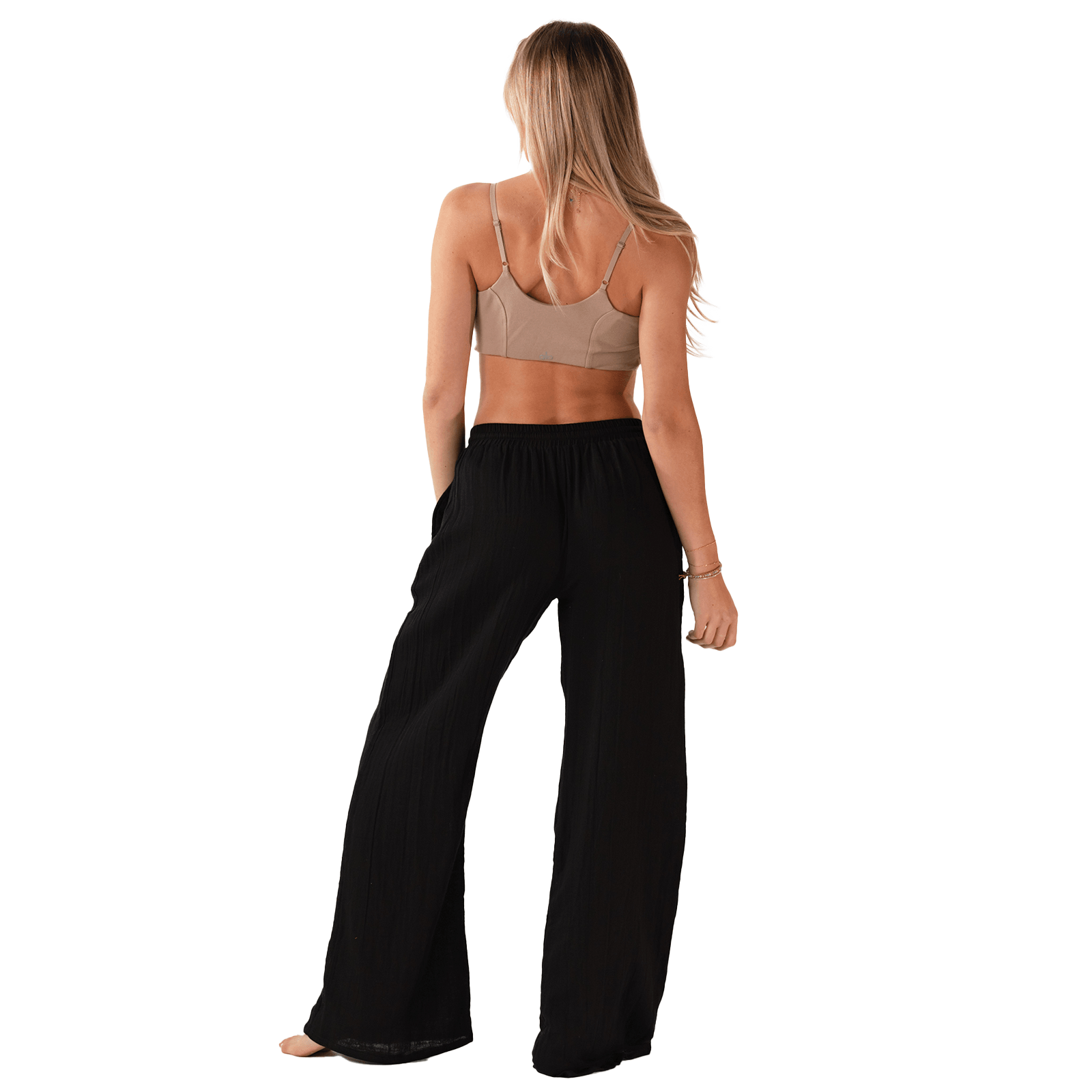 Black Cabana Pants - Wide Leg Cotton Lounge Pants
