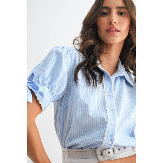 Blair Blue Striped Blouse