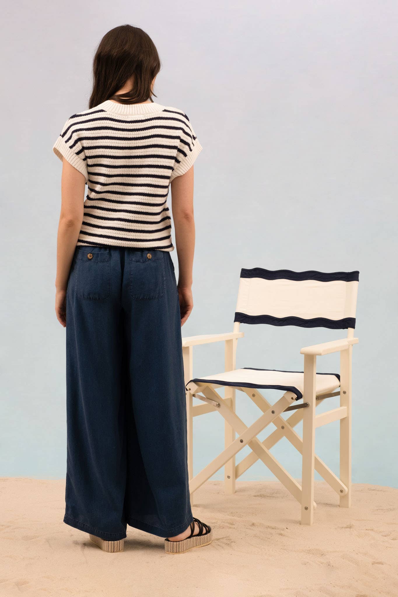 Classic Black Striped Knit Top