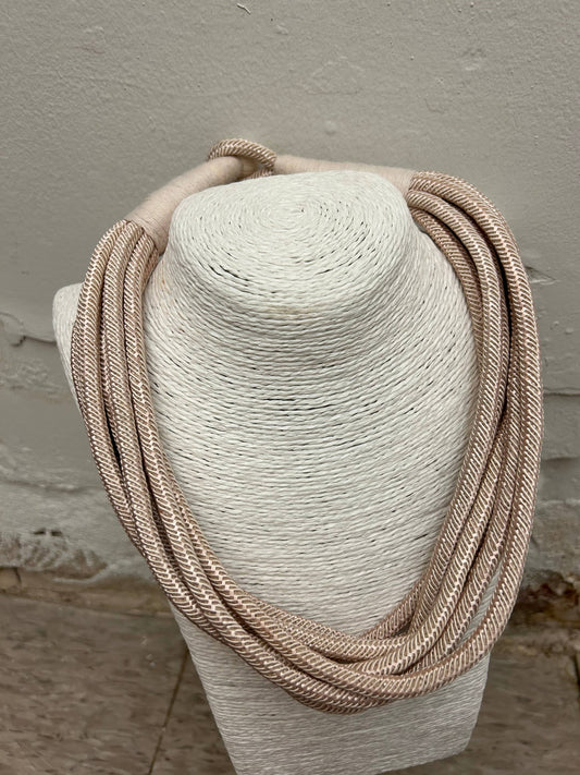 Ecru Slub Strand Necklace