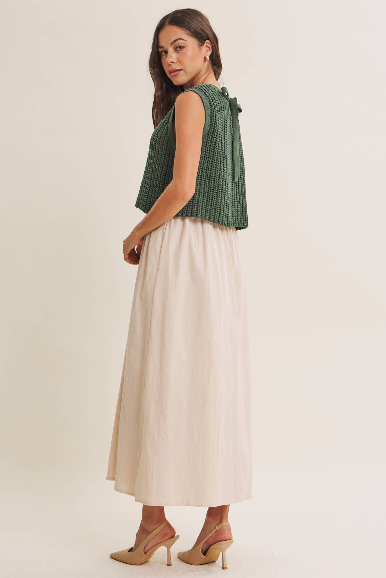 Latte Chunky Sweater Midi