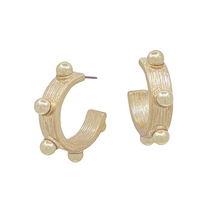 Gold Stud Mini Hoops