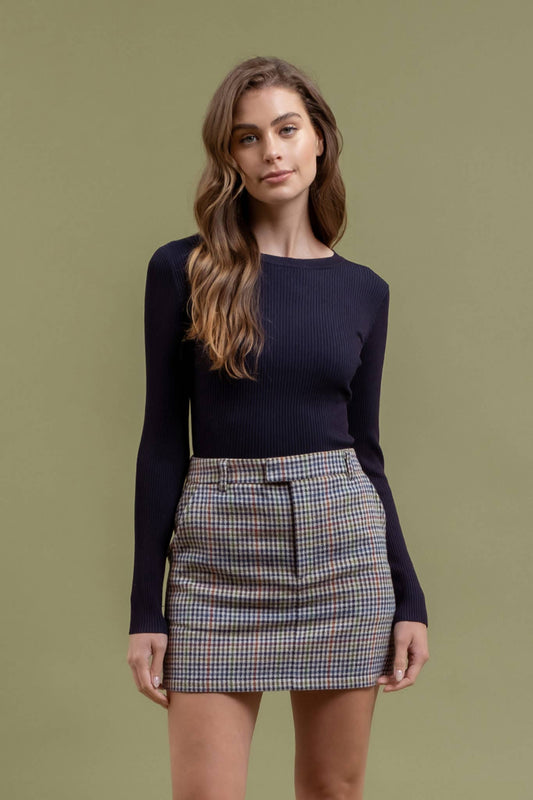 Basic RIbbed Sweater-Navy