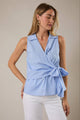 Sky Striped Tie Top