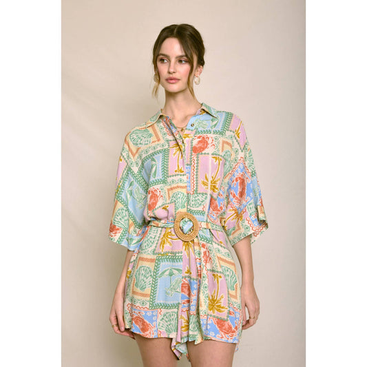 Ivy Paradise Belted Romper