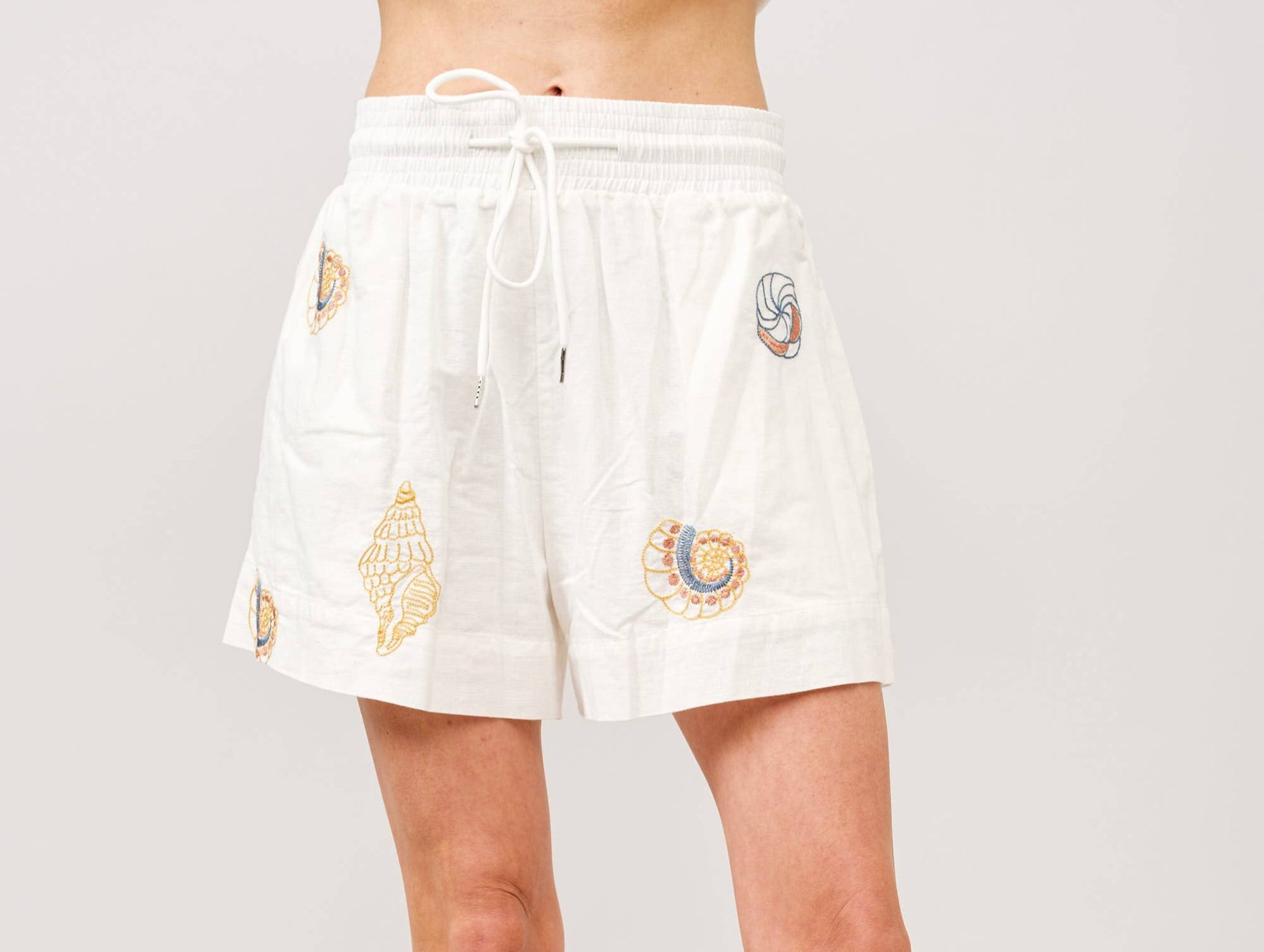 Seashell Embroidered Shorts