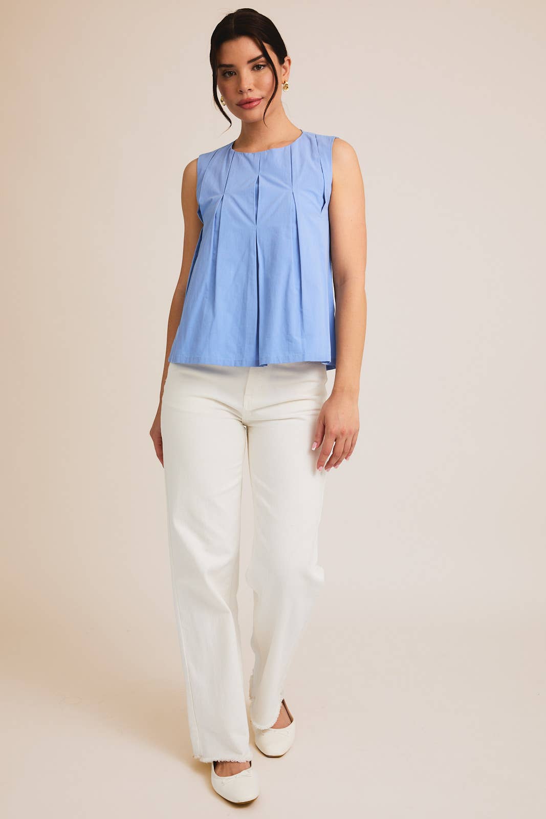 Pleated Sleeveless Top - Leza Style