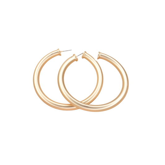 Large Matte Gold Hoops