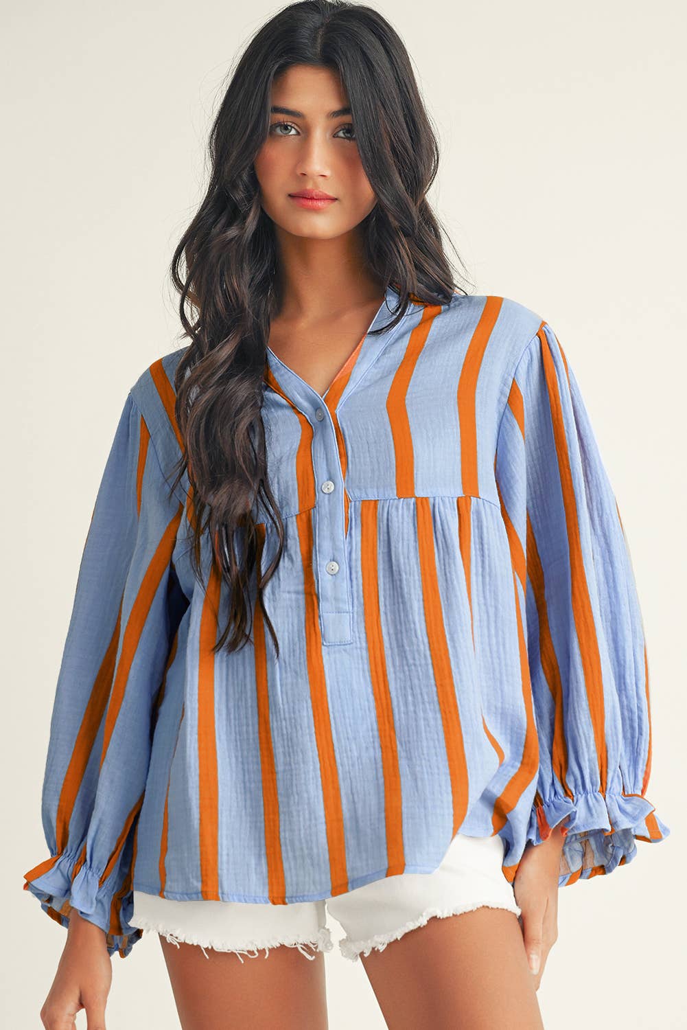 Madison Ruffled Sleeve Loose Shirt