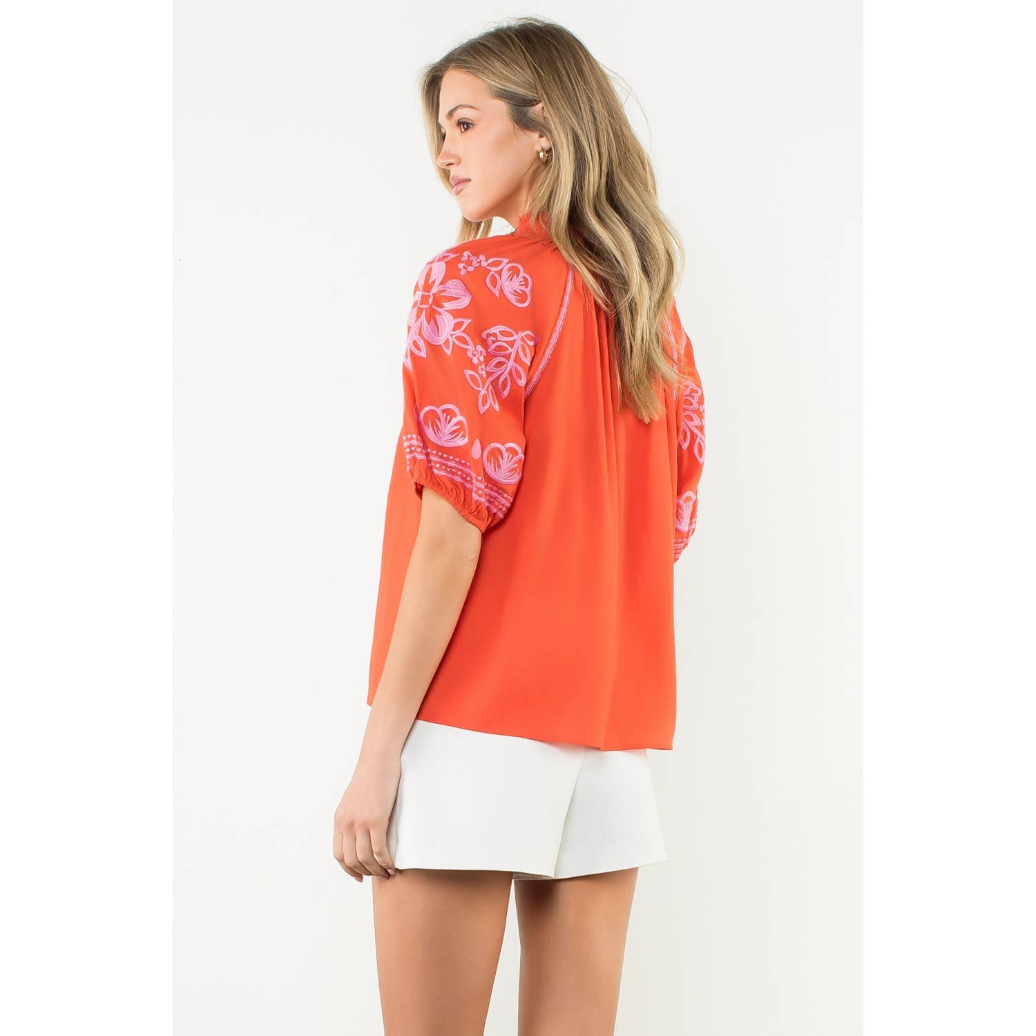 Sadie Embroidered V-Neck Top