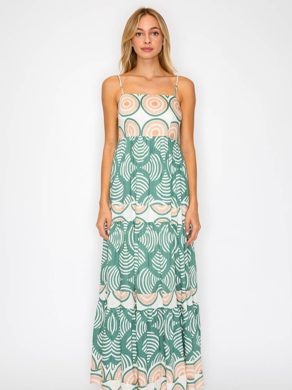 Olive Shell Maxi Dress