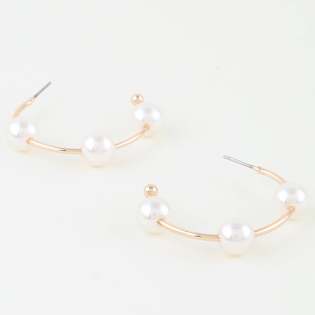 Pearl Hoop Earrings