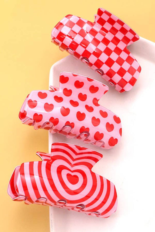 Red Checker Hair Claw