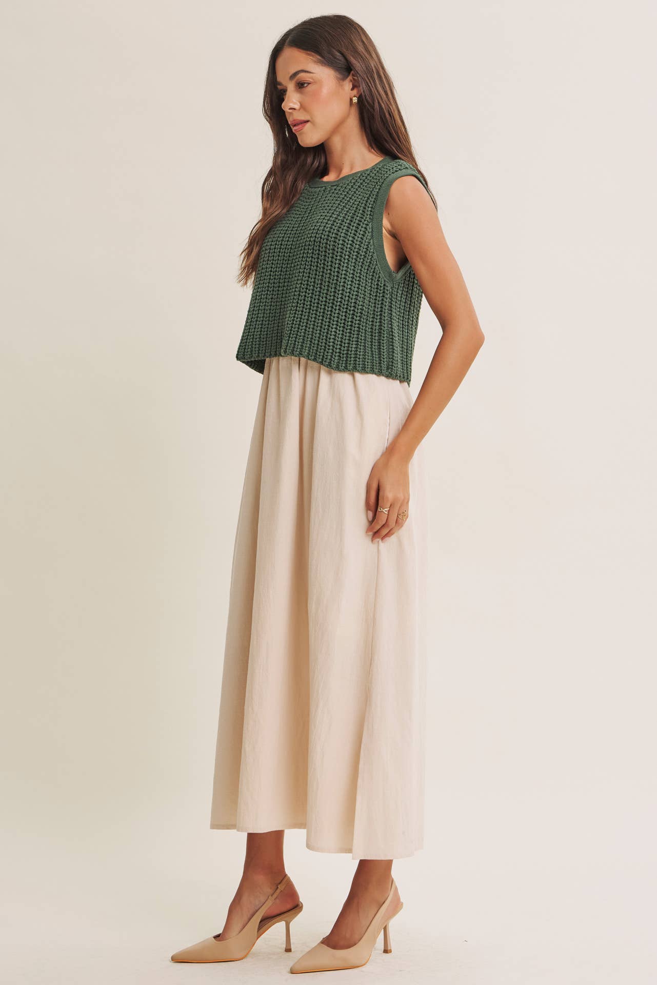 Latte Chunky Sweater Midi