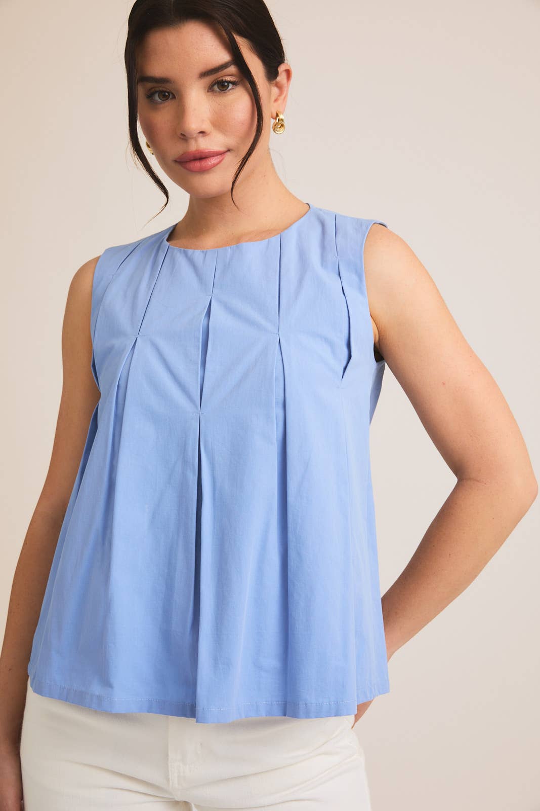 Pleated Sleeveless Top - Leza Style