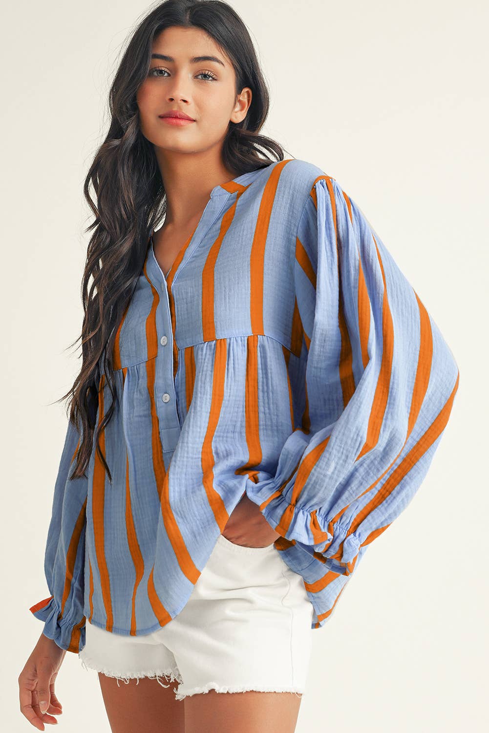 Madison Ruffled Sleeve Loose Shirt