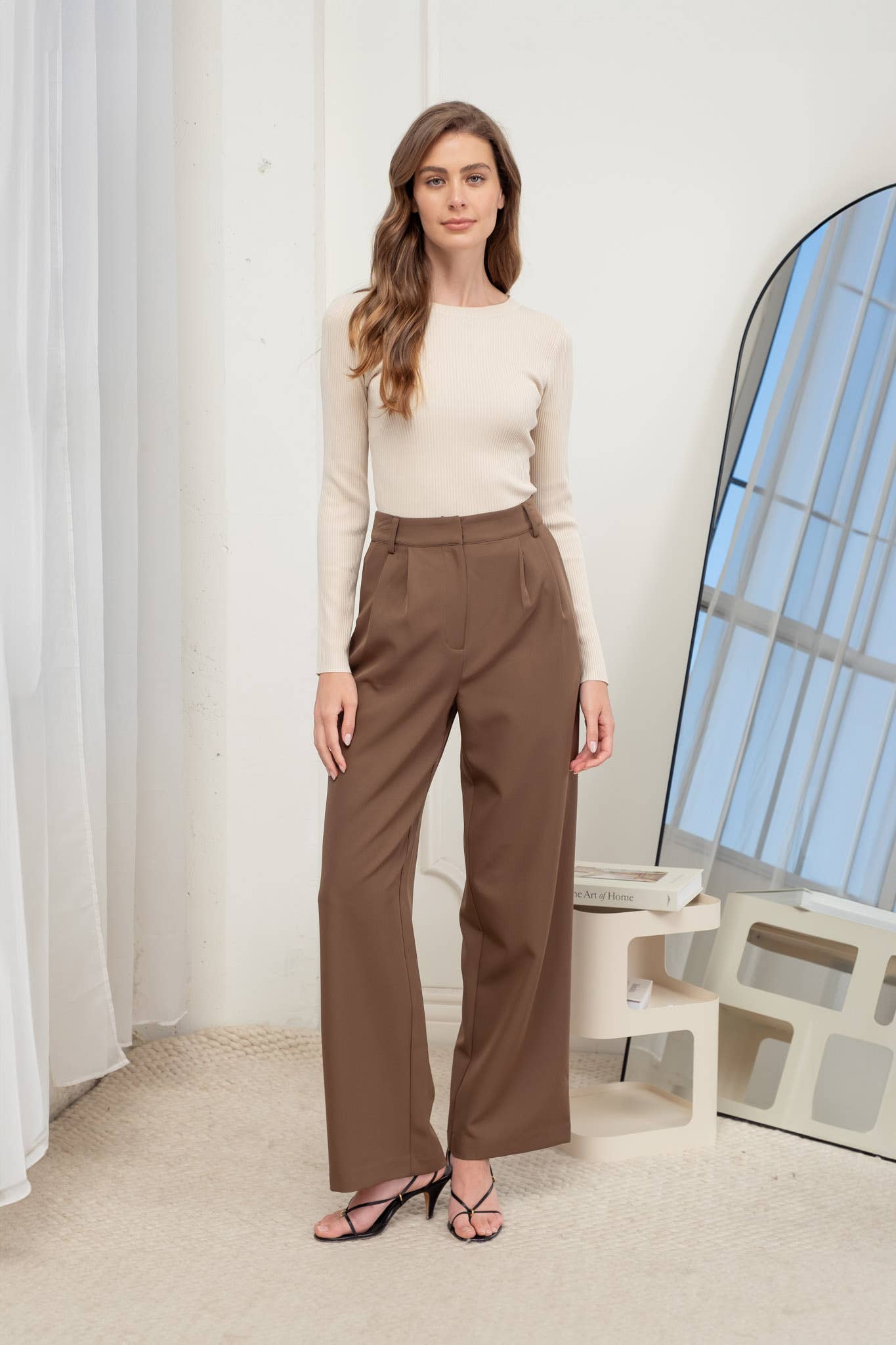 Basic Ribbed Sweater-Natural