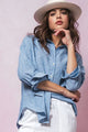 Blue Linen Button Down