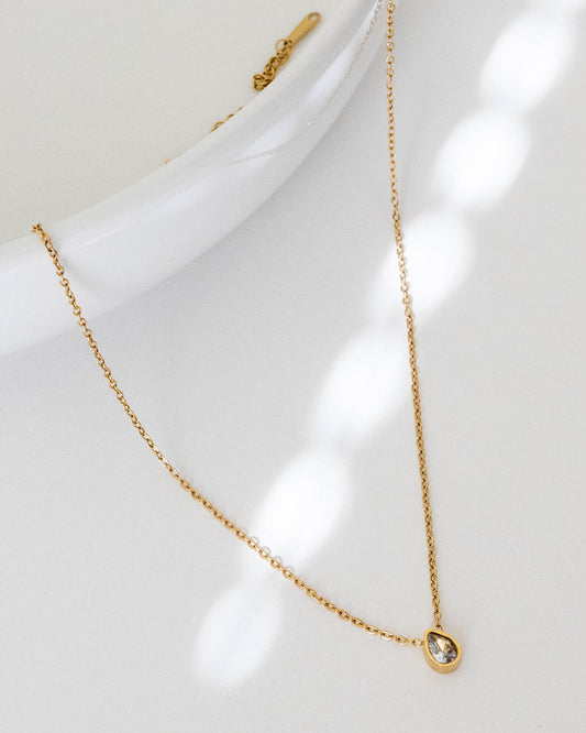 DRIFT Gold Small Teardrop Necklace