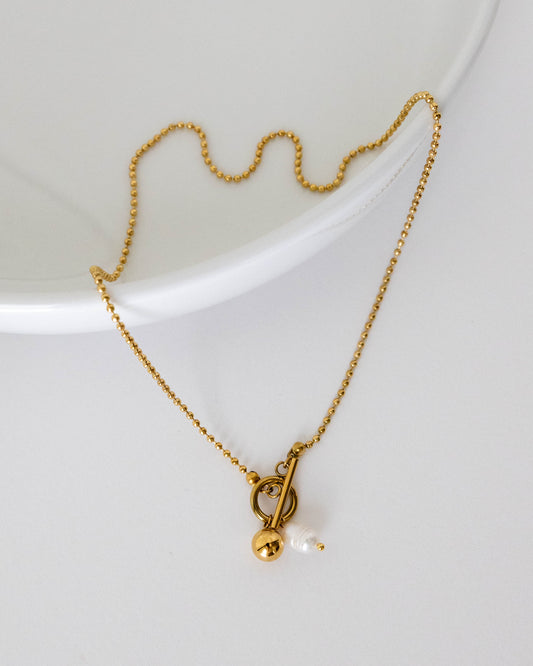 DRIFT Gold Pearl Bead Necklaces