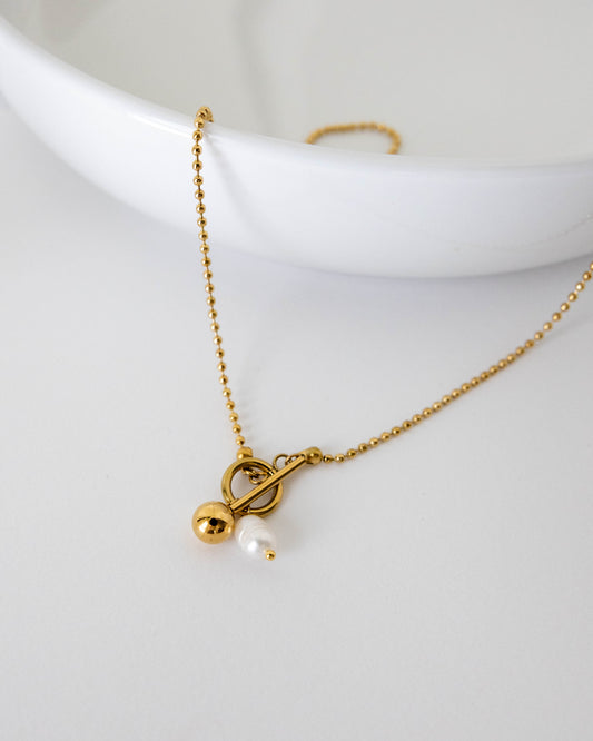 DRIFT Gold Pearl Bead Necklaces