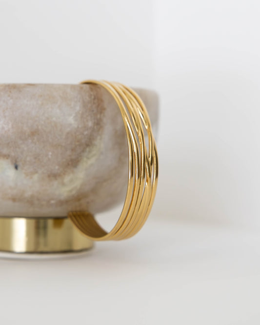 DRIFT Gold Bar Cuff Bracelet