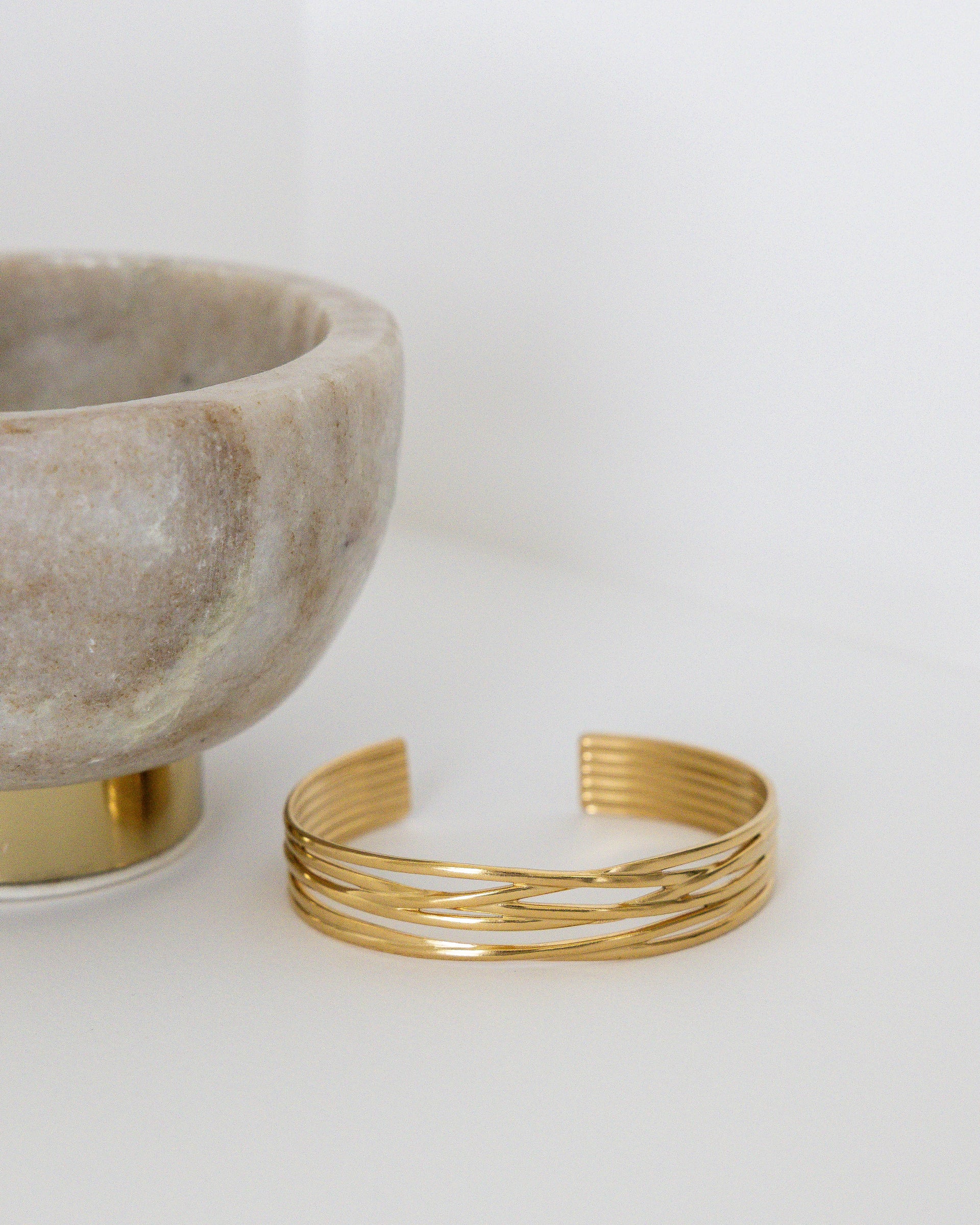 DRIFT Gold Bar Cuff Bracelet
