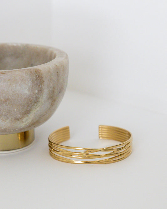 DRIFT Gold Bar Cuff Bracelet