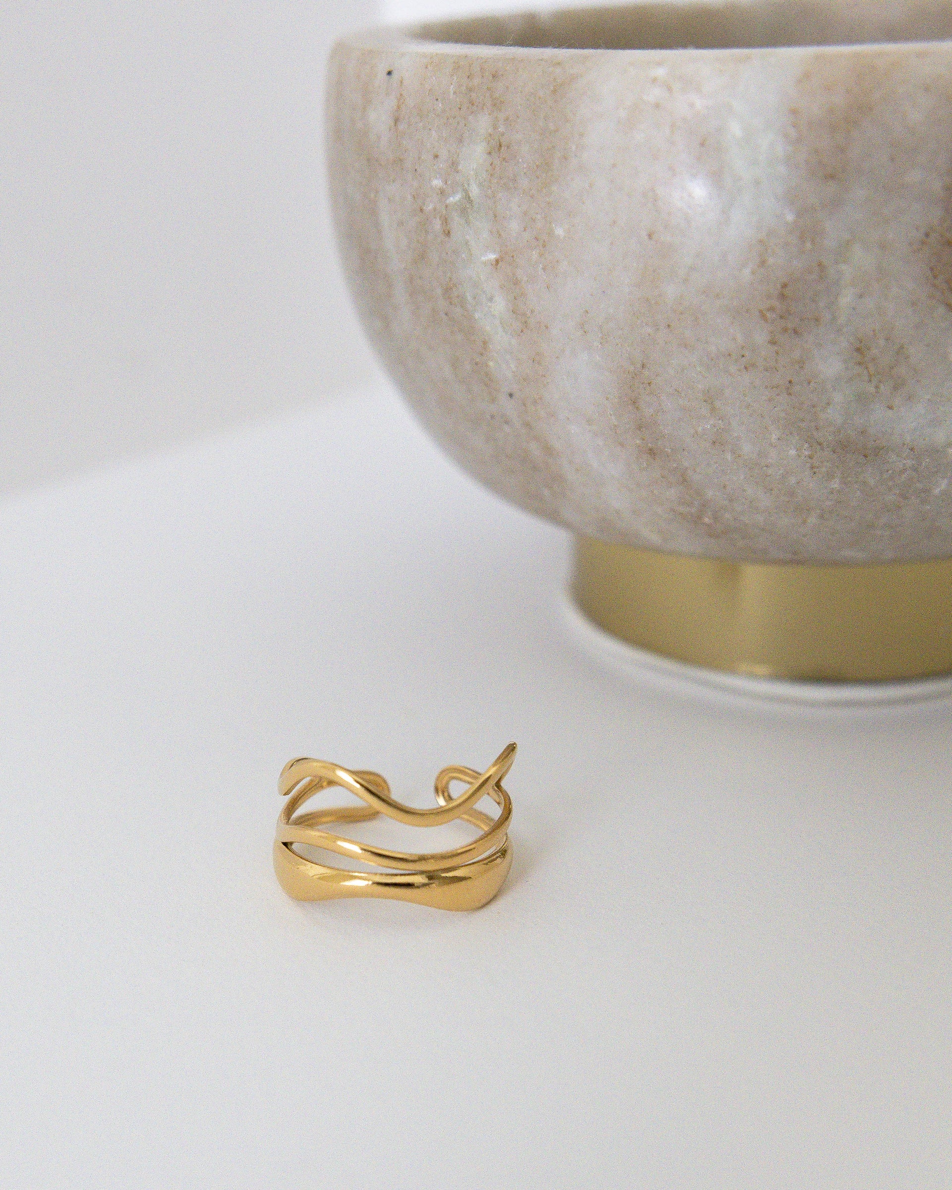 DRIFT Gold Three Gold Bar Ring