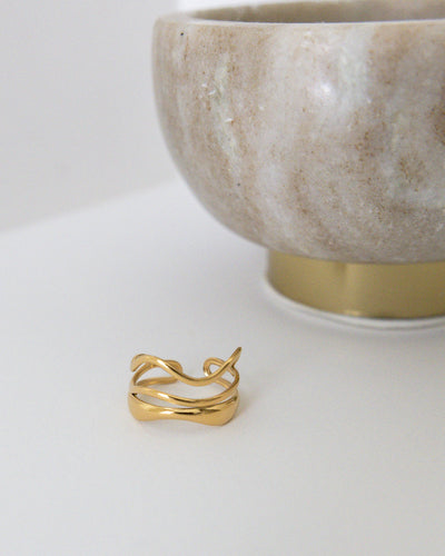 DRIFT Gold Three Gold Bar Ring