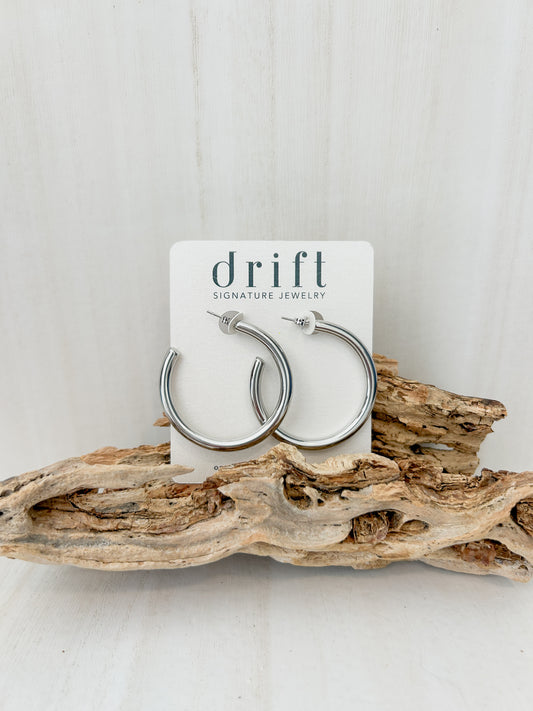 DRIFT Silver Hoop Earrings