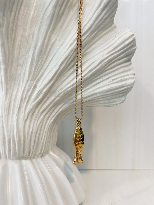DRIFT Gold Small Fish Necklace