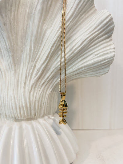 DRIFT Gold Fish Bone Necklace